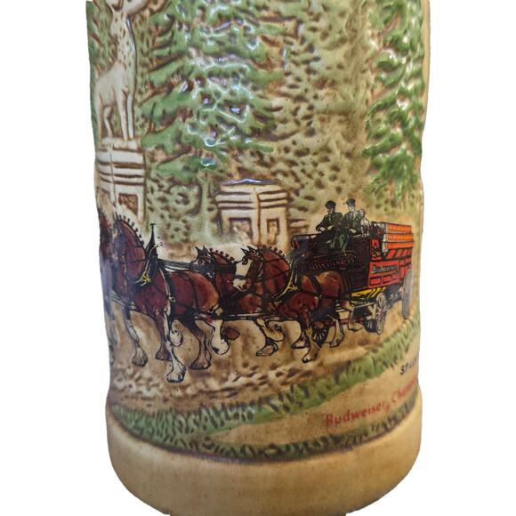 Vtg 1976 Budweiser Champion Clydesdales Horse Holiday Stein EUC - Picture 3 of 10